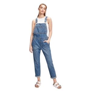 Gap Relaxed Denim Overalls With Washwell